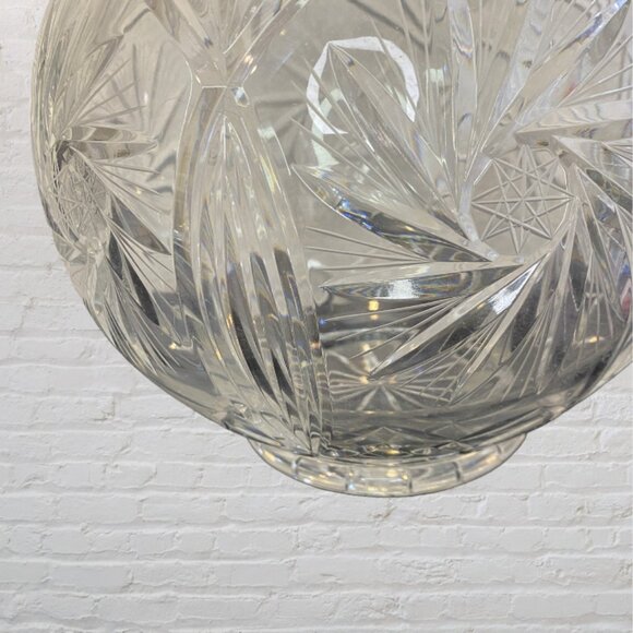 CUT GLASS LEAD CRYSTAL ROSE BOWL – Large Decorative Centerpiece, Clear, Vintage - Picture 6 of 8